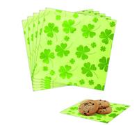 POPOYU 100 Sheets Shamrock Wax Food Paper,12x12in Green Greaseproof Paper Sheets for St. Patrick's Day Baking,Eco-Friendly Oil Proof Wrapping Papers for Burger,Sandwich,Food Baskets,Party Foods