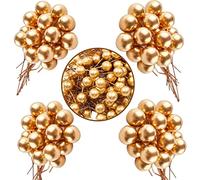 POPOYU 100pcs Christmas Berry Artificial Holly Berries, Artificial Fruits Red Berry Picks Winter Berries Bunch Berry·Branches for Xmas Tree Decs,Christmas Wreath Making Decorations Supplies,Gold
