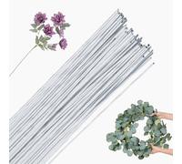 POPOYU 100Pcs Floristry Wires 0.5mm Paper Covered Wire,40CM Florist Wire Stems for Flower Arranging Accessories,Craft Wire Bouquet Wire for Garland Wreath Making,Flower Arranging Supplies(White)