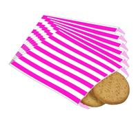POPOYU 100Pcs Small Stripy Paper Bags Pink,Treat Bags Small for Kids,Sweet Bag,5x7'' Candy Stripe Paper Bag for Kids Halloween Christmas Easter Wedding Party Treat Buffet Confectionery Stall