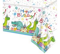 POPOYU 130 * 220 Dinosaur Tablecloth Forest Party Table Cover Large Plastic Dinosaur Table Runner Cartoon WaterProof Rectangular Table Cover for DinosaurTheme Birthday Party Decoration Supplies