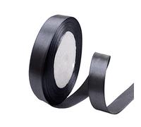POPOYU 15mm Dark Grey Satin Ribbon for Gift Crafting, Wrapping, Hair Bows - 23M Double Sided, Thick Polyester Fabric Ribbon for Party Xmas, Valentine, Wedding, Balloons, Cake, DIY Crafts