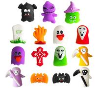 POPOYU 15Pcs Halloween Mochi Squishy Toys,Halloween Mini Kawaii Moji,HalloweenSqueeze Soft Fidget Toys Include Pumpkin Bats Spider for HalloweenParty Bags Fillers Kids Treats Party Favors Gifts
