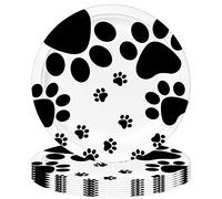 POPOYU 16P Jungle Safari Animal Party Dog Print Paper Plates 9 inch,Jungle Animal Party Disposable Paper Plates,Jungle Theme Party Tableware Decor Set for Kids Jungle Safari Reptile Party Supplies