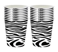 POPOYU 16Pcs Zebra Print Cups,Animal Print Paper Cups,Kids Jungle Animal Birthday Party Supplies,Beverage Drinking Cup for Kids Birthday,Baby Shower,Zoo Jungle Safari Themed Party Decorations