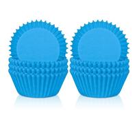 POPOYU 200Pcs Mini Blue Cupcake Cases,Paper Muffin Cake Wrappers Boxes Baking Cups Dessert Holder Cupcake Liners for Kids Birthday Baby Shower Wedding Frozen Party Cake Decoration
