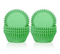 POPOYU 200Pcs Mini Green Cupcake Cases,Paper Muffin Cake Wrappers Boxes Baking Cups Dessert Holder Cupcake Liners for Irish St.Partrick's Day Chrismtas Halloween Party Cake Decoration