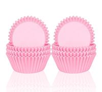 POPOYU 200Pcs Mini Pink Cupcake Cases,Paper Muffin Cake Wrappers Boxes Baking Cups Dessert Holder Cupcake Liners for Girls Birthday Baby Shower Wedding Bride Hen Party Cake Decoration
