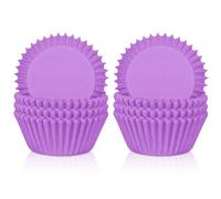POPOYU 200Pcs Mini Purple Cupcake Cases,Paper Muffin Cake Wrappers Boxes Baking Cups Dessert Holder Cupcake Liners for Kids Birthday Wedding Halloween Party Cake Decoration