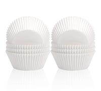POPOYU 200Pcs Mini White Cupcake Cases,Paper Muffin Cake Wrappers Boxes Baking Cups Dessert Holder Cupcake Liners for Kids Birthday Baby Shower Wedding Bride Christmas Halloween Party Cake Decoration