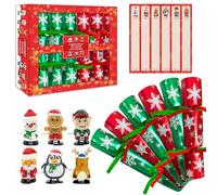 POPOYU 2024 Christmas Crackers Luxury,6x10inch Unusual Christmas Crackers with 6Pcs Christmas Wind Up Toys,Xmas Crackers Luxury Gifts for Family Party Favors,Kids Novelty Gifts,Xmas Tree Decoration