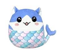 POPOYU 20cm Mermaid Plush Pillow Toys,3D Cute Stuffed Mermaid Pillow Doll Squishy Cotton Plushies Doll,Super Soft Toy Gift for Boys Girls Birthday Present Kids Collection Home Decoration