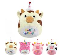 POPOYU 20cm Milk Cow Plush Pillow Toys,3D Cute Stuffed Dairy Cow Pillow Doll Squishy Cotton Plushies Doll,Super Soft Toy Gift for Kids Girls Birthday Present Kids Collection Home Decoration