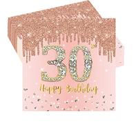 POPOYU 20Pcs 30th Birthday Rose Gold Paper Napkins,30th Rose Gold Girls Birthday Disposable Party Serviettes,Happy 30th Birthday Tableware Decor for Her,Women,Her 30th Birthday Gifts Party Supplies