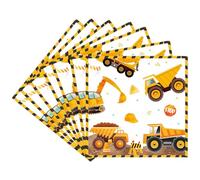 POPOYU 20Pcs Digger Party Napkins,6.5inch Construction Birthday Decorations Paper Tissues for Kids,Happy Birthday Digger Serviettes, Digger Theme Party Supplies for 16 Guests