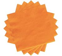 POPOYU 20Pcs Orange Party Paper Napkins, Halloween Party Tableware Orange Paper Napkin Disposable OrangeParty Serviettes for Kids Adults Halloween Autumn Thanksgiving Fall Parties Supplies Table Decor