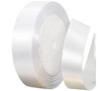 POPOYU 22m White Ribbon White Satin Ribbon 20mm,White.HairRibbon Cake Bows for Gift Wrapping,Polyester.Ribbon Union Jack British Party VJ Day 80th Anniversary Decorations,Birthday Party