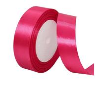 POPOYU 25mm Hot Pink Ribbon for Gift Wrapping,Hot Pink Satin Ribbon 22M,VJ Day 80th Anniversary Fabric Polyester SatinRibbon for Balloons,Cake Bows,Hair Bows,Barbie,Girls Princess Birthday Party Decor