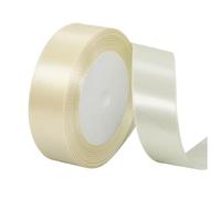 POPOYU 25mm Ivory White Ribbon for Gift Wrapping,Ivory Satin Ribbon 22M,Ivorys Hair Ribbon Fabric Polyester Satin Ribbon for Balloons,Cake Bows,Hair Bows,Christmas,VJ Day 80th Anniversary Decorations