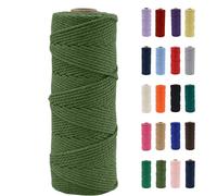 POPOYU 2mm Macrame Cord,100m Natural Cotton Macrame Rope,Avocado Green Macrame Cotton Cord Twine Rope Craft String Without Chemicals for DIY Crafts,Macrame Art,Gift Wrapping,Christmas Wedding Decor