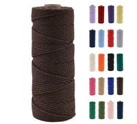 POPOYU 2mm Macrame Cord,100m Natural Cotton Macrame Rope,Brown Macrame Cotton Cord Twine Rope Craft String Without Chemicals for DIY Crafts,Macrame Art,Gift Wrapping,Christmas Wedding Decor