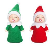 POPOYU 2PCS Christmas Mini Baby Elf Dolls, Tiny Elf Accessories for Twins Little Christmas Elves, Tradition Doll Novelty Toys for Girls, Xmas & New Year Gifts, Gift Advent Calendar Stocking Stuffers