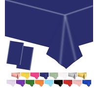 POPOYU 2pcs NavyBlue Party Tablecloth,Large Navy Blue Table Cloth, 137x274cm Royal Blue Party Tableware Decor Table Cover for Kids Birthday,Union Jack RoyalParty,Christmas,School Parties Supplies