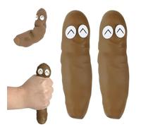 POPOYU 2Pcs Stretchy Poop Toys,Brown Fake Poop Stretchy Poo Stress Relief Ball,Squeeze Poo Fidget Toys for Christmas Stocking Fillers, Stupid Prank Joke Novelty Birthday Gifts for Teens Kids Adults