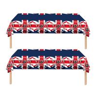 POPOYU 2Pcs VJ Day 80th Anniversary Tablecloths,137 * 274cm Union Jack Flag Table Covers for Liberation Day,Union Flag Table Cloth for Celebrate 80 Years Victory over Japan WW2 1945-2025 Decorations
