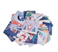 POPOYU 30Pcs Mini Christmas Greeting Cards Set,Xmas Gift Cards,30 Christmas Designs,Cute Santa Claus Snowman Xmas Cards for Kids,Winter Holidays,Xmas,New Year
