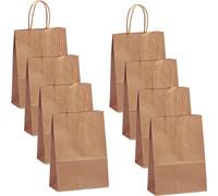 POPOYU 30Pcs Small Paper Party Bags With Handles - 15X8X21cm - True Color Paper Gift Bags for Kids and Adults Parties, Birthdays, Weddings, Christmas, Halloween, Baby Showers, Hen Parties and Sweets