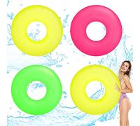 POPOYU 3Pcs Inflatable Pool Floats Ring for Adults,Giant Blow Up Swimming Ring for Adults,Swim Wheel Tube Pool Rubber Rings Pool Inflatables for Adults Swimming Pool Summer Beach Party Supplies