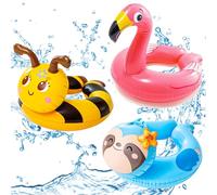 POPOYU 3Pcs Inflatable Pool Toys for Kids,Flamingo Bee Sloth Pool Inflatables Pool Floats,Swimming Pool Toys Swimming Rings for Summer Gift,Swimming Pool Beach Toys,Pool Party Decorations