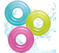 POPOYU 3Pcs Translucent Inflatable Pool Floats Ring,Giant Blow Up Swimming Ring,Swim Wheel Tube Pool Rubber Rings Pool Inflatables Swimming Pool Summer Beach Party Supplies