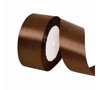 POPOYU 40mm Coffee Satin Ribbon, 23M 1.5Inch Wide Solid Polyester Fabric Double Sided Satin Decorative Ribbon for Gift Wrapping, Wedding, Floral & Xmas Presents Gift Party Decoratin Ribbons