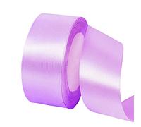 POPOYU 40mm Lavender Satin Ribbon, 23M 1.5Inch Wide Solid Polyester Fabric Double Sided Satin Decorative Ribbon for Gift Wrapping, Wedding, Floral & Xmas Presents Gift Party Decoratin Ribbons