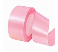 POPOYU 40mm Muted Pink Satin Ribbon, 23M 1.5Inch Wide Solid Polyester Fabric Double Sided Satin Decorative Ribbon for Gift Wrapping, Wedding, Floral & Xmas Presents Gift Party Decoratin Ribbons