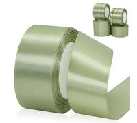 POPOYU 40mm Sage Green Satin Ribbon, 23M 1.5Inch Wide Solid Polyester Fabric Double Sided Satin Decorative Ribbon for Gift Wrapping, Wedding, Floral & Xmas Presents Gift Party Decoratin Ribbons