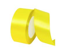 POPOYU 40mm Tartrazine Satin Ribbon, 23M 1.5Inch Wide Solid Polyester Fabric Double Sided Satin Decorative Ribbon for Gift Wrapping, Wedding, Floral & Xmas Presents Gift Party Decoratin Ribbons