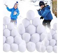 POPOYU 40P 5cm/7cm/8cm White Plush Realistic Artificial Snowballs,Christmas Decorations Fake Snowball for Indoor Snowballs Fight Game for Winter Game,Xmas Trees,Adults Indoor Outdoor Snow Fights Game