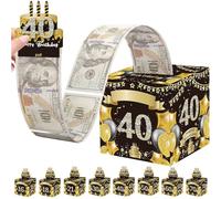 POPOYU 40th Birthday Money Box Cash Gift Pull,Money Pull Out Gift Box 40th Birthday Money Presentation Box for Cash Gifts,Funny Money Pull Box Money Gift Box for Men Women Adults Birthday Gifts