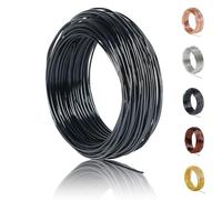 POPOYU 50m Aluminium Wire Black,Thin Wire for Crafts,Craft Wire 1mm,Aluminum Craft Wire,Weaving Aluminum.Wire Anodized AluminumWire,Bendy CraftWire for CraftingWire Soft DIY Metal Craft ArtWire
