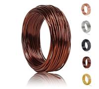 POPOYU 50m Aluminium Wire Bronze,Thin Wire.for Crafts,Craft Wire 1mm,Aluminum Craft Wire,Weaving AluminumWire Anodized Aluminum Wire,Bendy CraftWire for CraftingWire Soft DIY Metal Craft ArtWire
