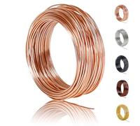 POPOYU 50mAluminium Wire Champagne,Thin Wire.for Crafts,Craft Wire 1mm,Aluminum Craft Wire,Weaving Aluminum Wire Anodized Aluminum.Wire,Bendy CraftWire for CraftingWire Soft DIY Metal Craft ArtWire