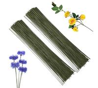 POPOYU 50Pcs Florist Wire,Flower Wire Stems,Floristry Wires for Wreath Making,FloristWire DarkGreen,Bouquet.Wire Craft WireFlorist for Flower Stub Stem Handmade DIY CraftFlower Arranging Supplies