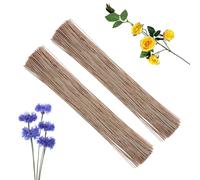 POPOYU 50Pcs Florist Wire Stems for Wreath Making, Brown Bouquet Wire for Flower Stub Stem, Handmade DIY Craft and Flower Arranging Supplies