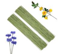 POPOYU 50Pcs Florist Wire Stems for Wreath Making, Green Bouquet Wire for Flower Stub Stem, Handmade DIY Craft and Arranging Supplies