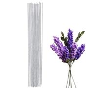 POPOYU 50Pcs Floristry Wires 1mm Paper Covered Wire,40CM FloristWire Stems for Flower Arranging Accessories,CraftWire Bouquet Wires for Garland Wreath Making,Flower Arranging Supplies(White)
