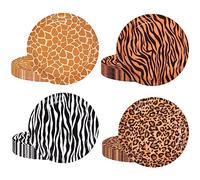 POPOYU 64Pcs Animal Paper Plates 9 Inch,Leopard Print Paper Plates,Tiger Plate,Giraffe Party Plate,Zebra Print Decorations for Kids Birthday,Baby Shower,Jungle Safari Theme Party Supplies