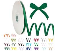 POPOYU 6mm Dark Green Satin Ribbon, 91m Solid Color Fabric, Silk Satin Roll, St Patrick Day Gift Wrapping, DIY Crafts, Hair Bows, Decoration